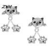Minimalist Versatile Jewelry 1 Pair Cute Funny Cat Earrings for Women, Teens Girls, Creative Lover Gifts Mini Animal Stud Earrings, Statement