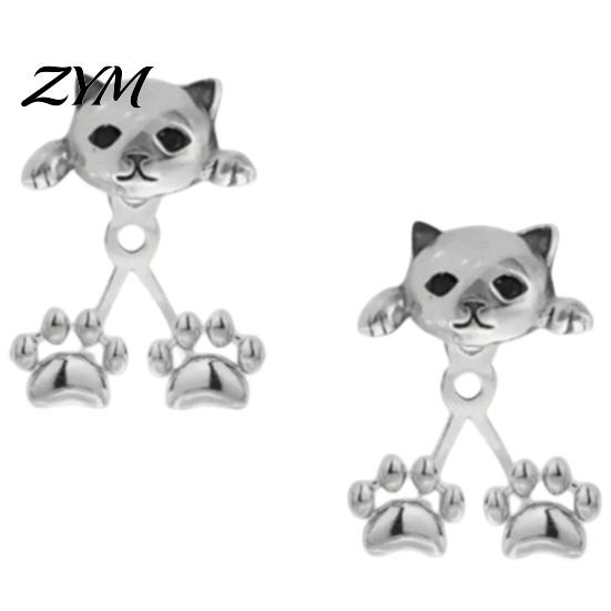 Minimalist Versatile Jewelry 1 Pair Cute Funny Cat Earrings for Women, Teens Girls, Creative Lover Gifts Mini Animal Stud Earrings, Statement