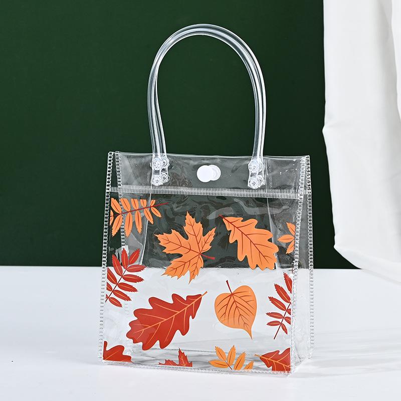5pcs Strawberry Clear Gift Bags Cute Fruit Party Favor Bags with Handles Shopping Bag Red Heart Strawberry Bags Treat Tote Bags Gift Wrap Bags Handbag