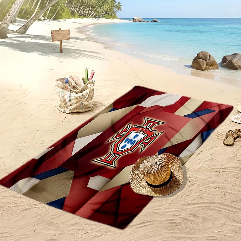 Asciugamano da Spiaggia Stampa Calcio Portogallo Asciugatura Rapida Super Assorbente Morbido Asciugamano da Bagno per Nuoto Spiaggia Viaggio Souvenir Regalo