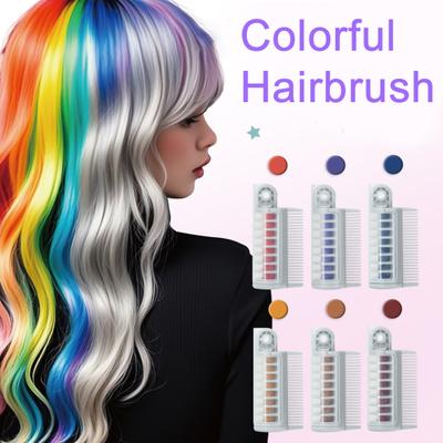 Tragbarer Faltbarer Haarkreidekamm Temporäre Haarfarbe Halloween Weihnachten Cosplay Party Einweg Auswaschbare Haarkreidebürste