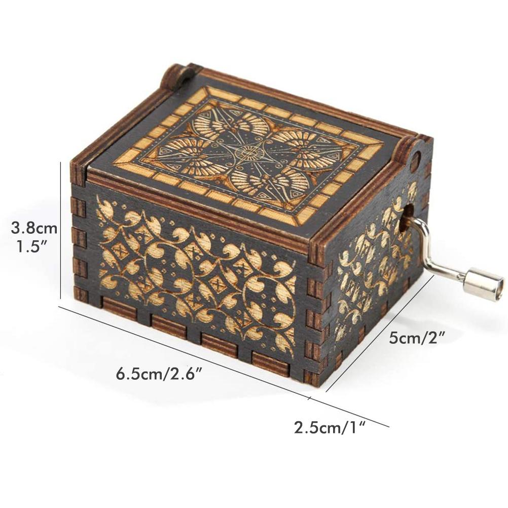 Halloween Hand Crank Wooden Music Box for Home Decoration Ornaments Music Box Painted with