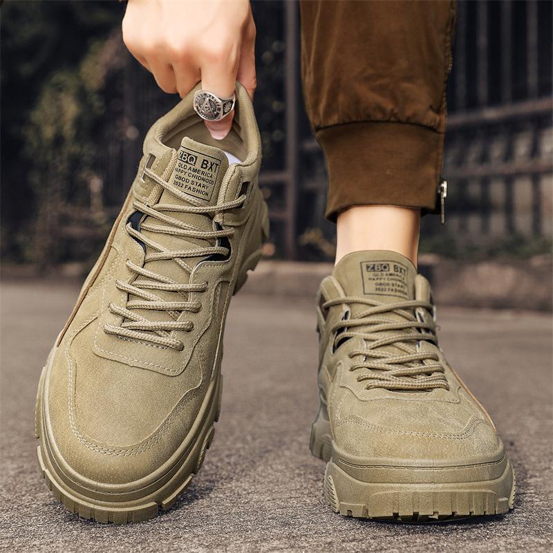 

Чоловіче взуття 2025 нова осінь трудове страхування будівельний майданчик робоче водонепроникне, нековзне та зносостійке спортивне та повсякденне робоче взуття черевики Мартін ti 44 хакі