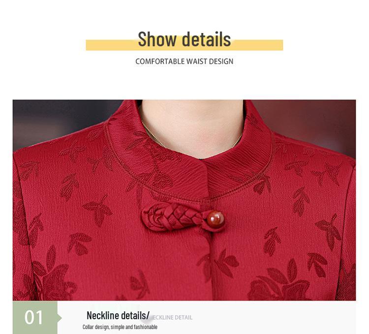 Mom's Autumn Coat: Festive Tang Suit for Mother-in-Law's Wedding, a National Style Outfit for Middle-aged and Elderly Women