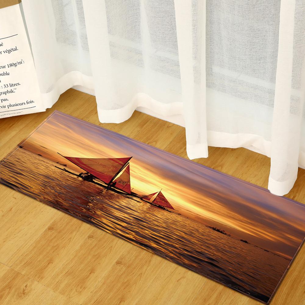 Scenic Dust Removal Door Mat Kitchen Absorbent Strip Bathroom Non-Slip Mat Bedroom Living Room Floor Mat Carpet
