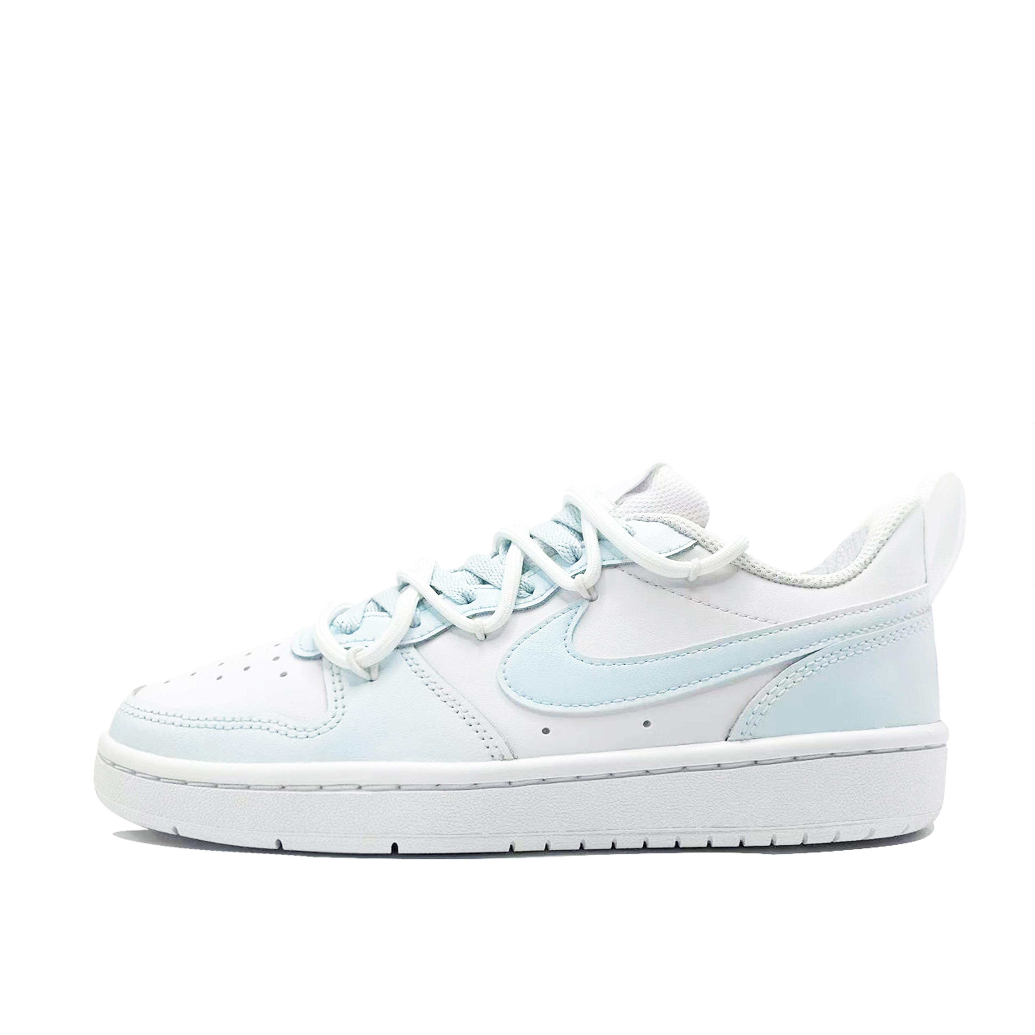 

Nike Court Borough 2 Blue Yunge Leather Coverage Abrasion Resistant Low top Skateboard Shoes Unisex Blue White BQ5448-100(Team1118-) 36