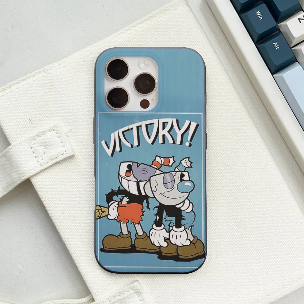 C-Cuphead Classic Game Soft Corrugated Phone Case For IPhone 11 12 13 14 15 16 17 Pro Max Plus Ripple Silicone Cover