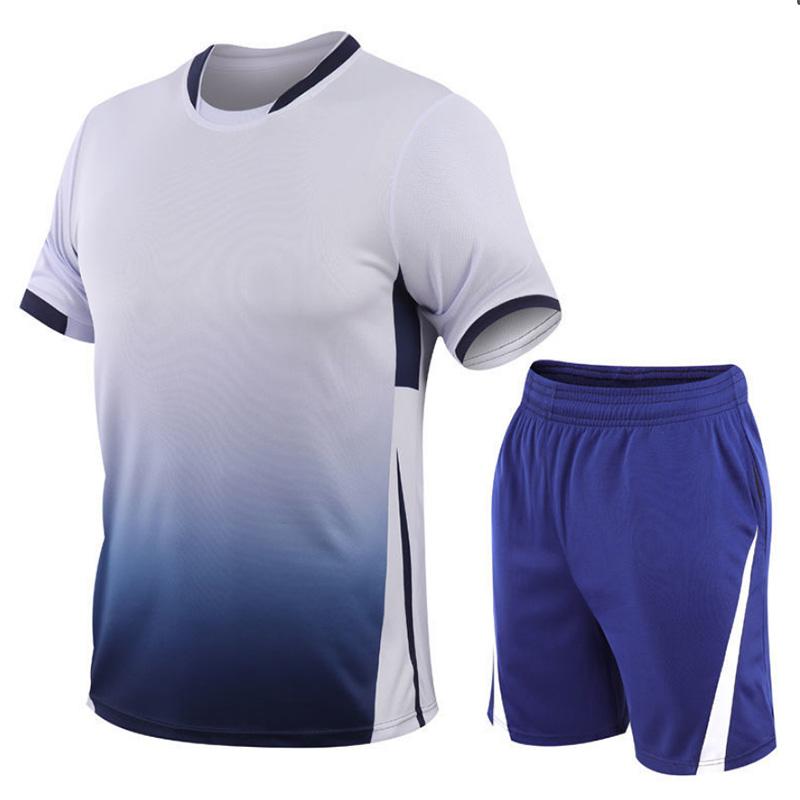 Short-sleeved Sports Suit Quick-drying Breathable Running Suit Gradient Color Large Size Casual Summer Youth Thin Two-piece Suit