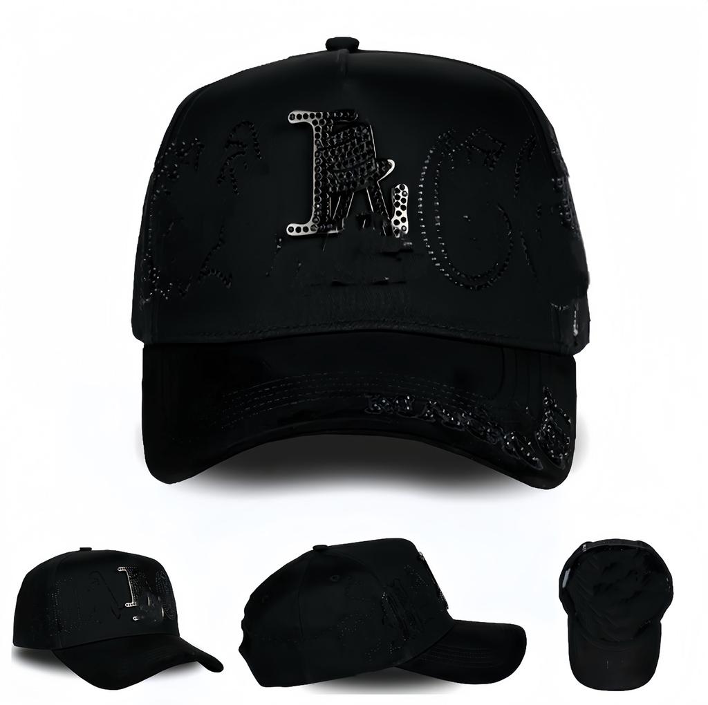 Wholesale Yo No Pesco Star Satin Lined Terry Dobby Embroidered Bling Sports Cap 5 Panel Rhinestone Brim Baseball Caps Barbas