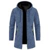 Giacca da uomo con cappuccio, di media lunghezza, sottile, oversize, in velluto, sottile, autunnale, cardigan lavorato a maglia