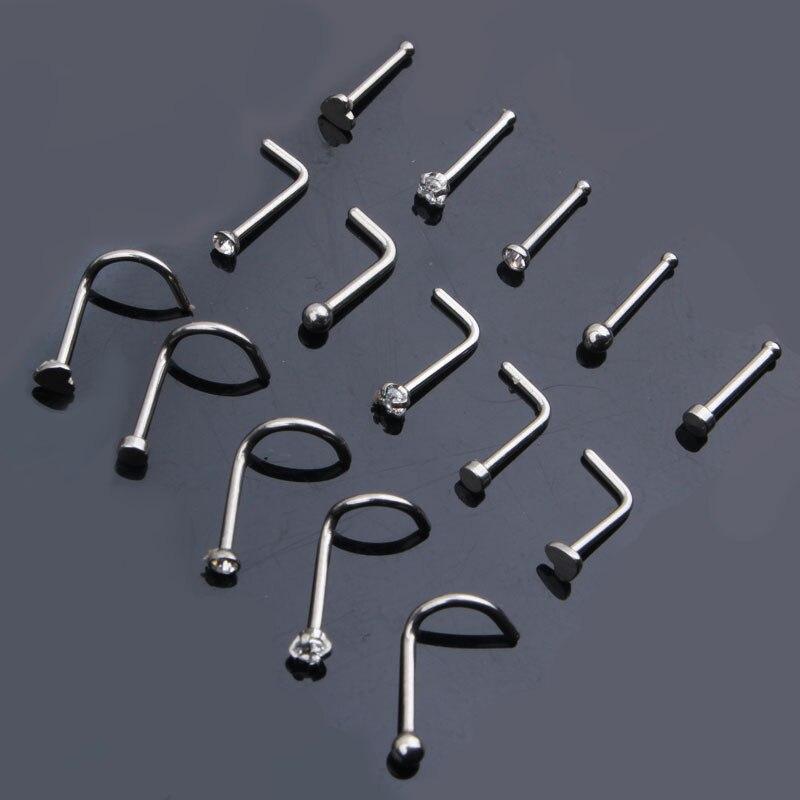 1 STÜCK Chirurgenstahl Nasenring Rund Hoop C/L-Form Nasenpiercing Ohrstecker Tragus Ohr Knorpel Helix Piercing Oreja Körperschmuck