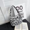 Retro Leopard Plüsch Umhängetaschen für Damen Leichte Tragbare Damen Handtaschen Geldbörse Winterlich Lässig Quadratische Achseltasche für Damen