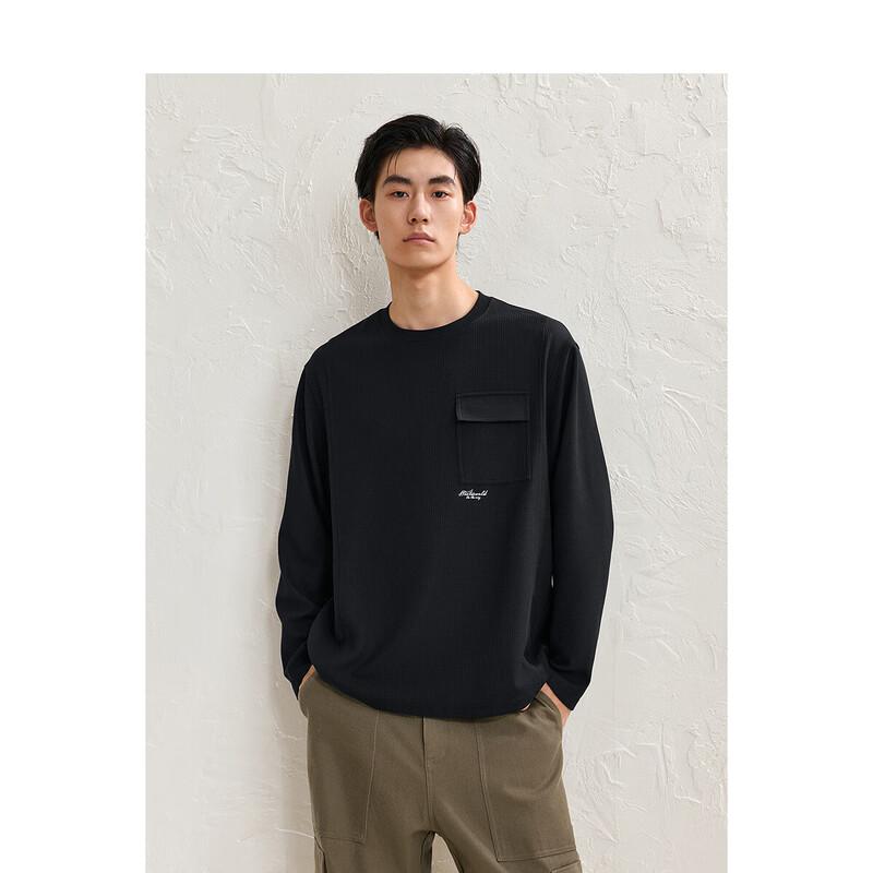 PEACEBIRD Men s Waffle Knit Long Sleeve T-Shirt S