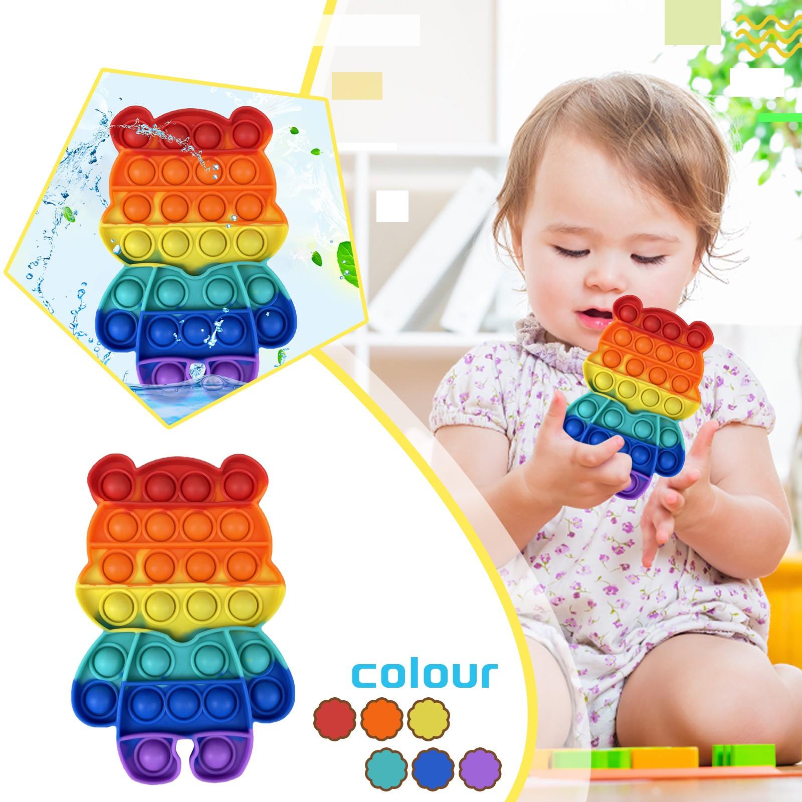 

Настольные сенсорные разноцветные игрушки для снятия стресса с медведем для детей и взрослых One size