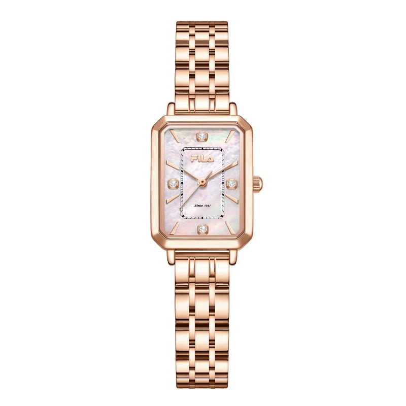 FILA Elegant Series Watch Quartz Movement Steel Strap Blue Dial Women watches rose pearl diamond FLL38-6651