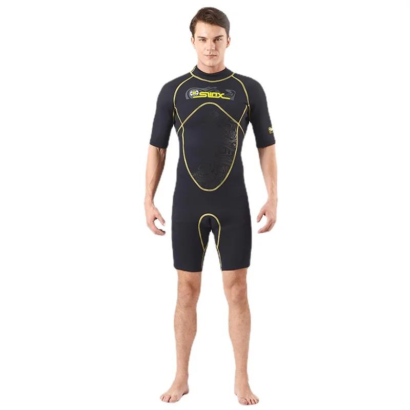 

3mm shorty wetsuit mens short sleeve surf wet suit for men kite jumpsuit kiteing kayaking swimming L