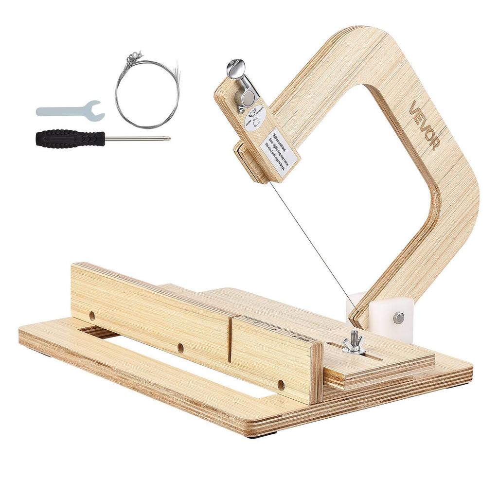 Soap Cutter, 0-2 Inch Adjustable Thickness, Wood Soap Slicer with Stainless Steel Adjustable Wire Tension, with Extra Wires, Multi Handmade Cutter for