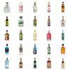 50-Piece Cute Cartoon Beer & Champagne Graffiti Stickers - Waterproof Decorative Decals for Luggage, Notebooks & Water Bottles