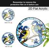 Acrylic Two Birds Suncatcher Stained Glass Effect Window Hanging Ornament Bird Themed Gift for Home
