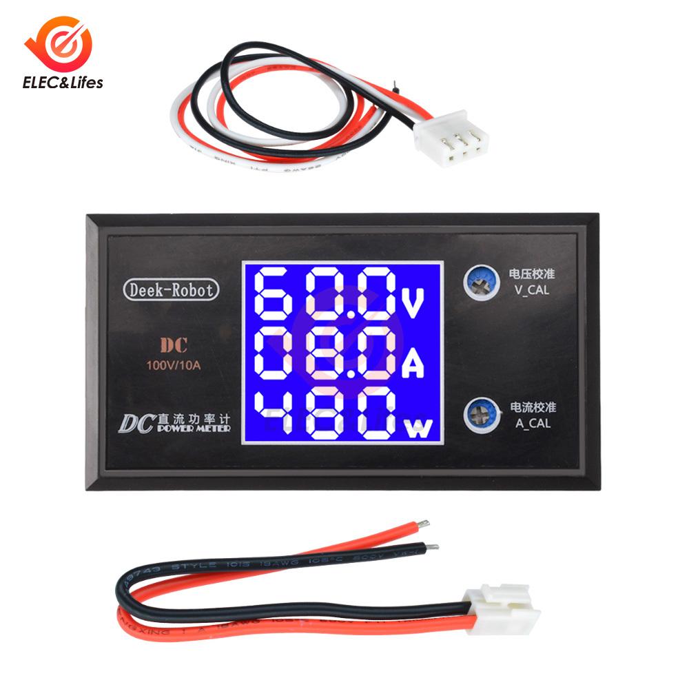 DC 0-50V 0-100V 0-500V 5A 10A LCD Digital Voltmeter Ammeter Wattmeter Current Energy Meter Detector Tester for Electrician Tool