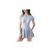 Logo Print Comfortable Breathable Short Sleeve Swim Dress Women Swimwear Light-Blue Coral 1824532457-6