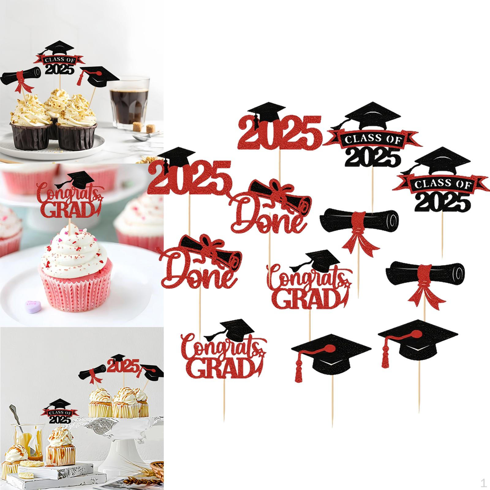 

Украшения для кексов на выпускной 2025, дизайн колпачков для праздничных мероприятий