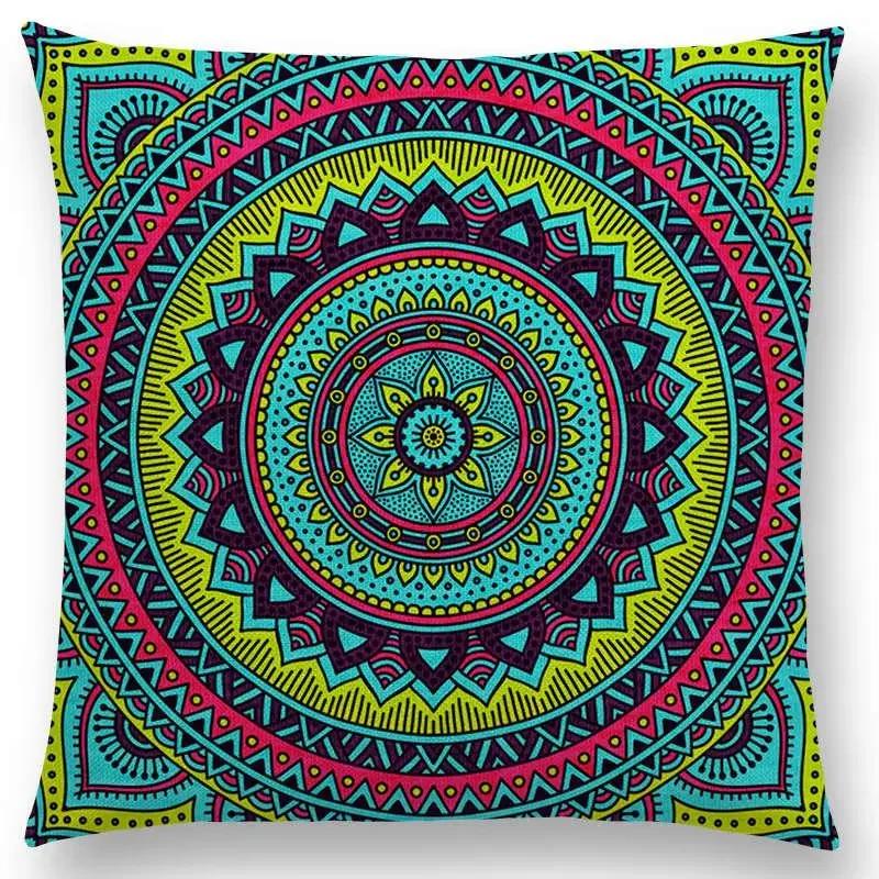 Hippie Mandala Boho Rainbow Floral Pattern Decor Throw Pillow Case Sun Moon Flowers Dream Fantasy Gorgeous Cushion Cover Sofa