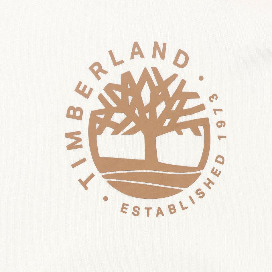 Timberland Tree Logo Letter Print Pullover Hoodie Men hoodies White A6QTS-CM9