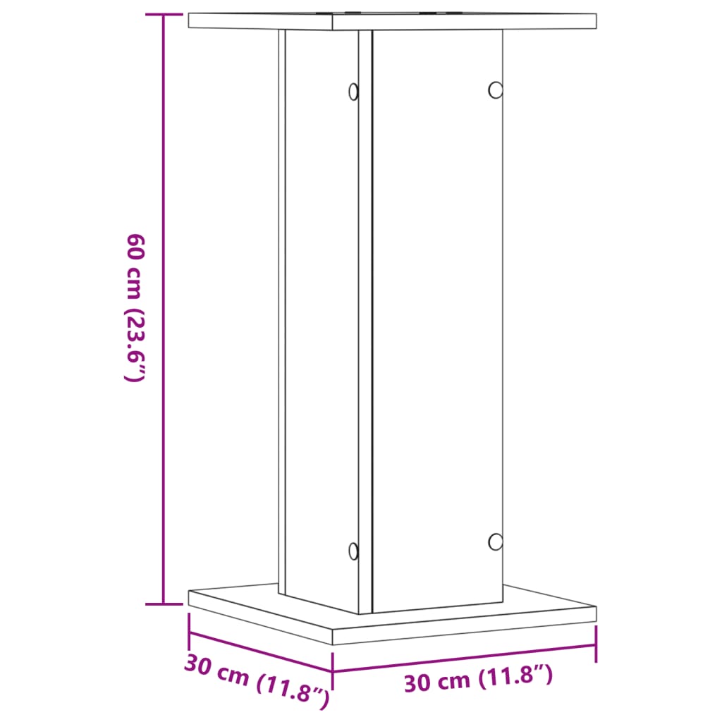 Plant Stand Set of 2 White 30 x 30 x 60 cm Engineered Wood
