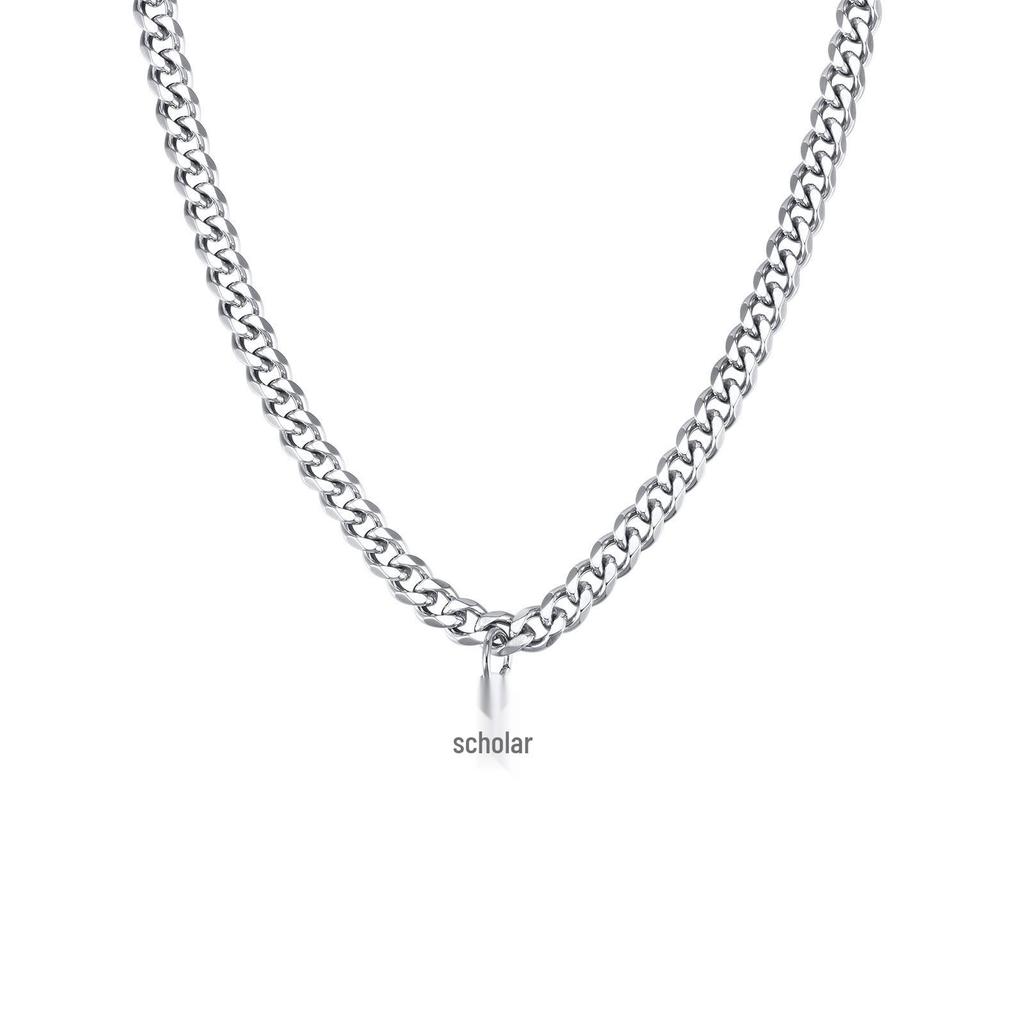 Men's Stainless Steel Hexagonal Letter Necklace - 26 English Alphabet Pendants with Chain