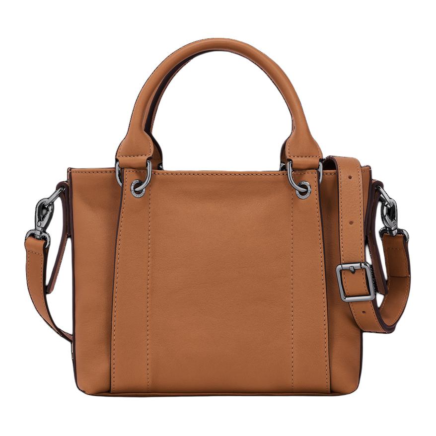 Longchamp 3D-Logo-Aufnäher Reißverschluss Kleine Kalbsleder Schulter-Crossbody-Tote-Tasche Damenhandtaschen Kamelbraun 10197HCV016