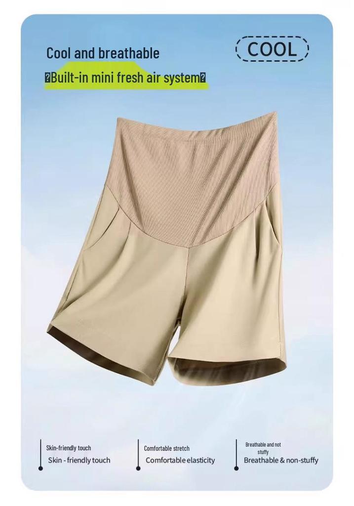 High-Waisted Belly Support Maternity Shorts – Loose, Plus Size, Casual Summer Wear