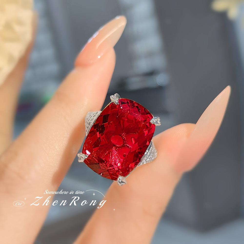 Exquisites königsblaues Anhänger-Fett-Quadrat-Edelstein-Ohrring-Paraiba-Ring-Grüner-Diamant-Schmuckset für Damen