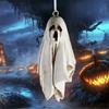 Resin Craft Bat Pendant Haunting White Ghost-Themed Halloween Ornament Perfect for Home & Courtyard Decorations