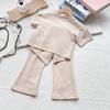 Girls' Summer Short-Sleeve Top & Casual Long Pants Set