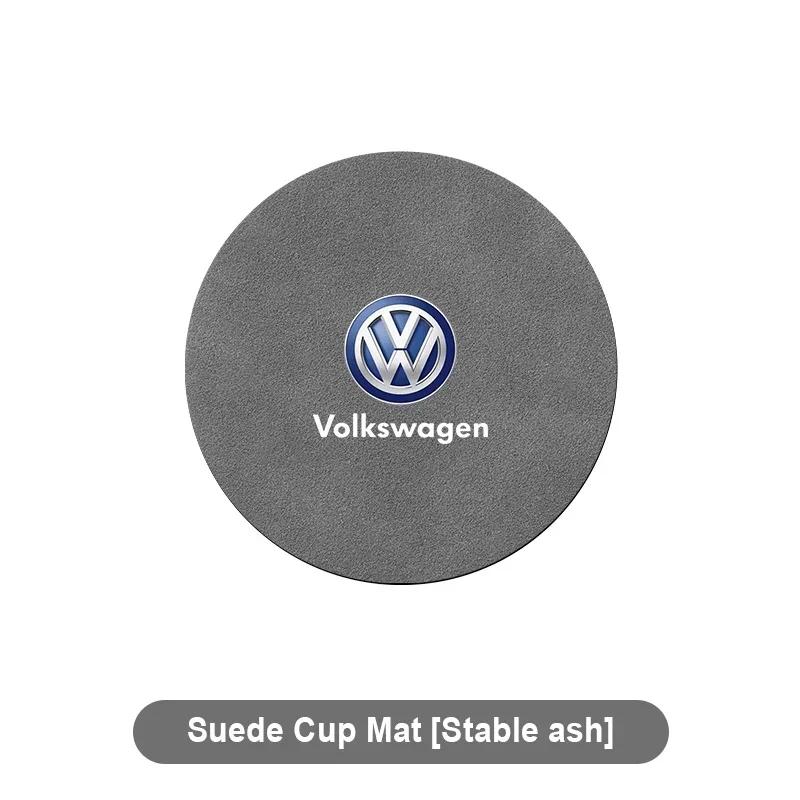B6 VW For Volkswagen Fashion Car Water Cup Mat Suede Non-Slip Coaster Accessories For VW GTI Polo Golf Passat Tiguan Arteon Toua