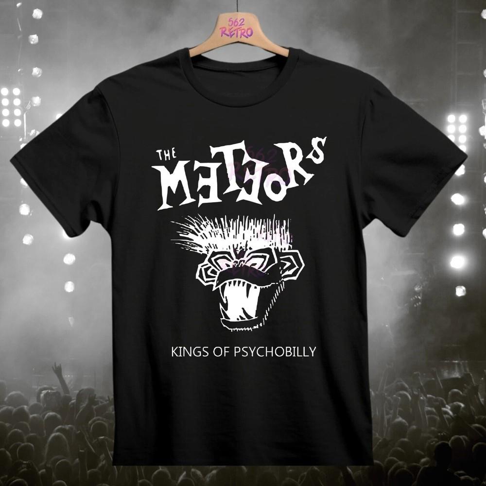 Черная футболка с принтом группы The Meteors, плотный хлопок, размеры от S до 5XL, унисекс M