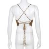 Leopardenmuster Damen Tanktops Rückenfrei Sexy Rave Outfits Ärmellos Kreuz Schnürung Bralette Crop Top Sommer Streetwear