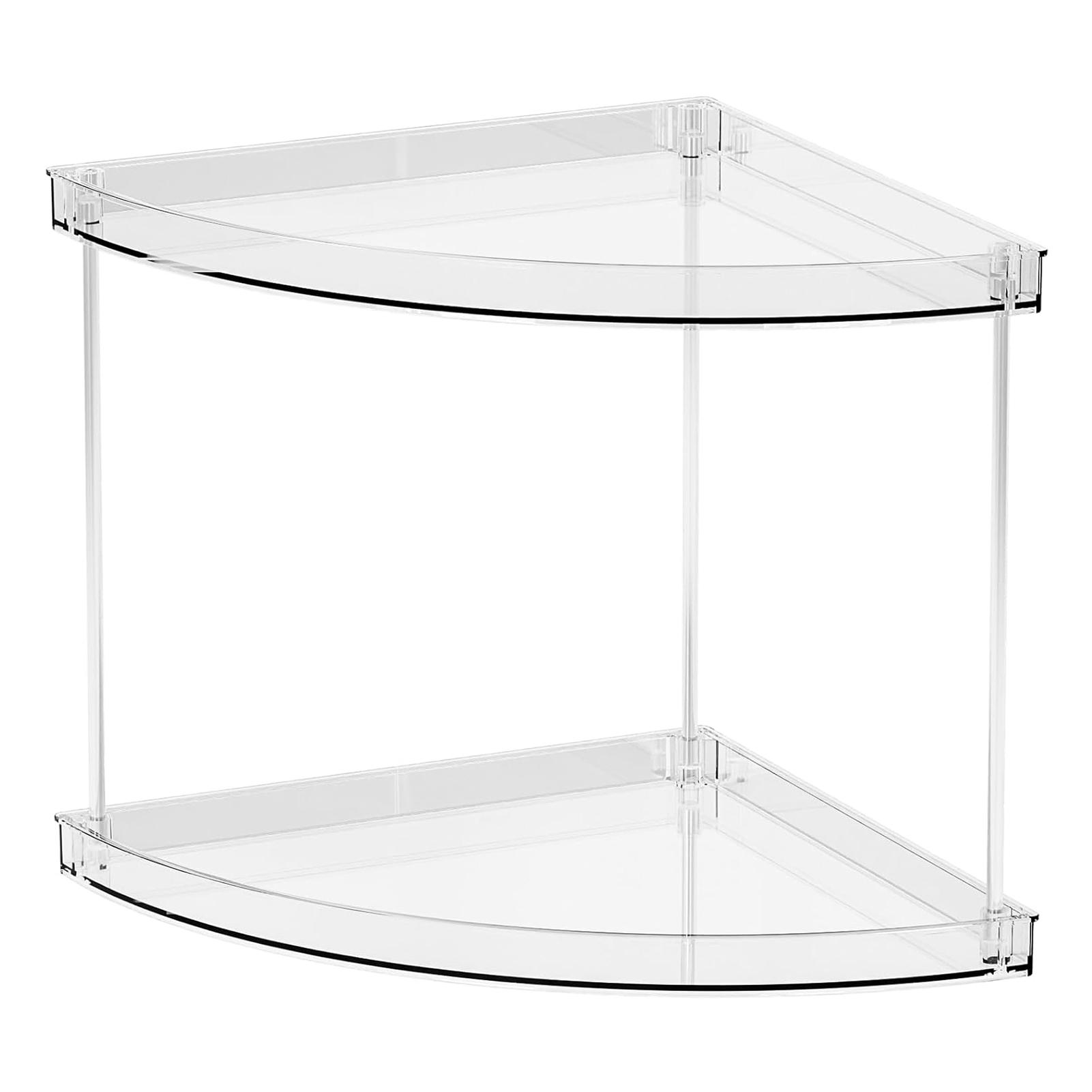 2 Tier Bathroom Corner Storage Rack Simple Standing Utility Storage Shelf for Home Dormitory Bathroom