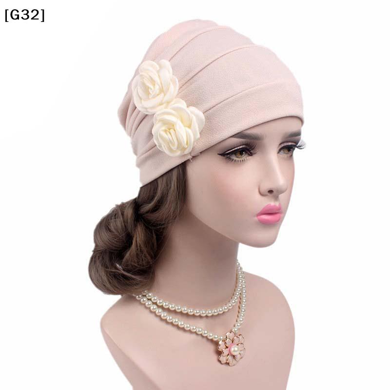 Women'S Elegant Rose Turban Hat, Soft Chemo Head Wrap Cap For Hair Loss, Multiple Colors Available[G32]