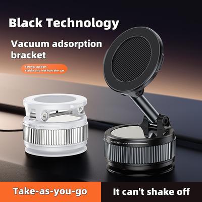 Vehicle Magnetic Holder Car Mount Vacuum Foldable Strong Suction Stand For Cell Phone For Iphone 16 15 14 13 12 Live Streaming
