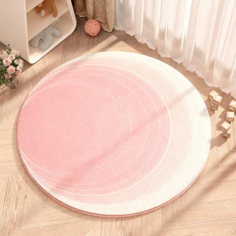Gradient Color Bedroom Decor Round Carpet Thick Plush Carpets for Living Room Fluffy Soft Bedside Floor Mat Washable Lounge Rug