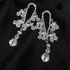 European & American Diamond-Inlaid Silver Tassel Earrings: Exquisite, High-End Fashion Jewelry for Women