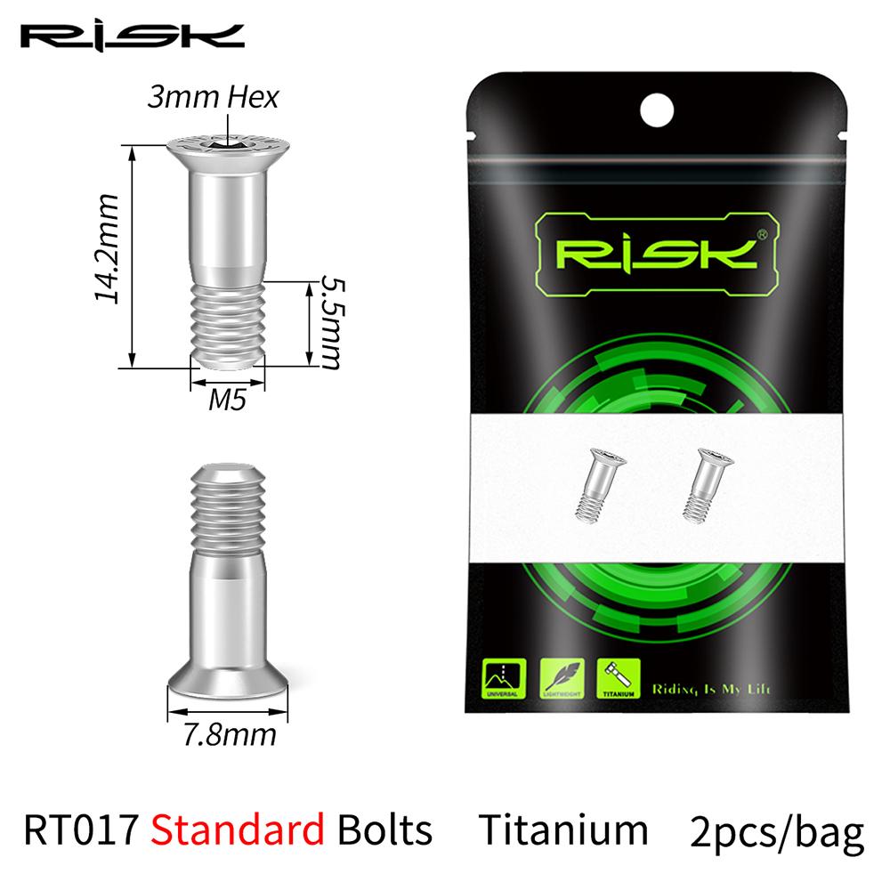 Risk Titanium Alloy MTB Road Bike Rear Derailleur Jockey Wheel Screws Bicycle Pulley Guide Wheel Fixing Bolts 2pcs M5*14.2mm