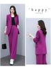 Frühling/Herbst Neuer Stil Set Business-Lady-Stil Schlank geschnitten Langarm-Blazer Weitbeinige Hose Damen Zweiteiliger Anzug