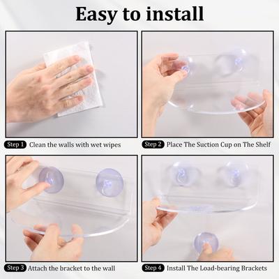 2Pcs Acrylic Window Plant Shelf Efficient Space Use Window Plant Stand with Suction Cup No Punch Installation for Home Office