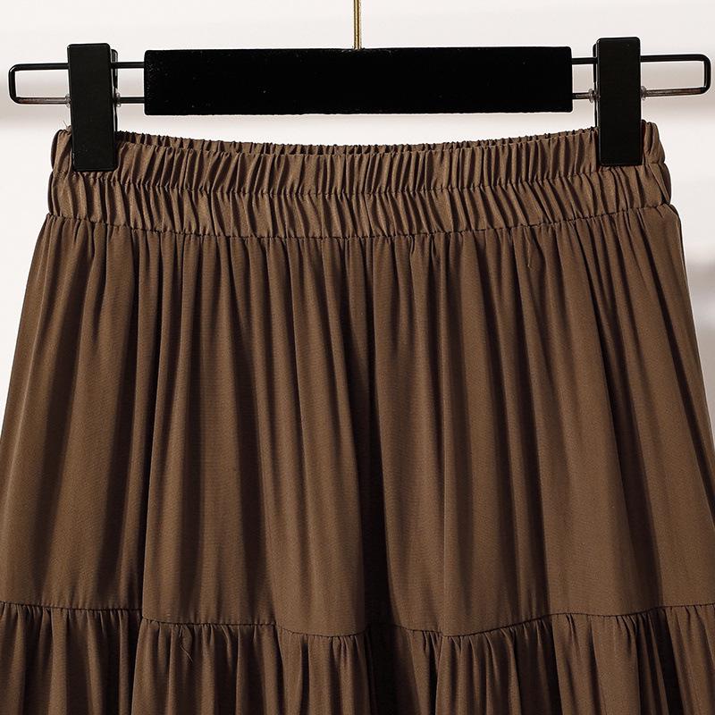 Elegant Plus Size Lace Patchwork Mid-Length Autumn Skirt