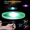 Pull String Luminous LED Flying UFO Toy Glowing Propeller Disc Creative Fun Party Favor Toy for Kids Outdoor Sports Activities