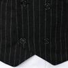 2024 Autumn Men's Fashion Slim Fit Double-Breasted Striped Vest Waistcoat