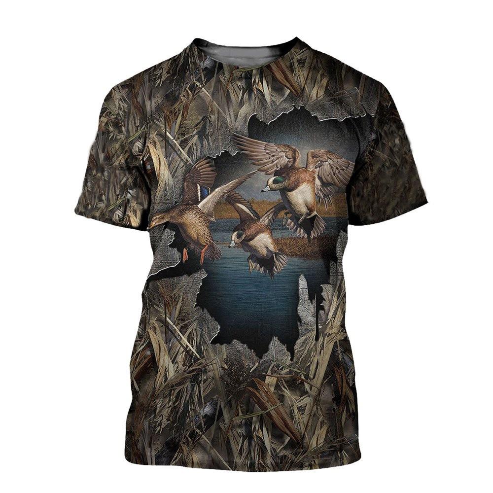 Spring/Summer Cross-border European and American Outdoor Jungle Camouflage Animal T-shirts for men and women, sports casual short-sleeve for students